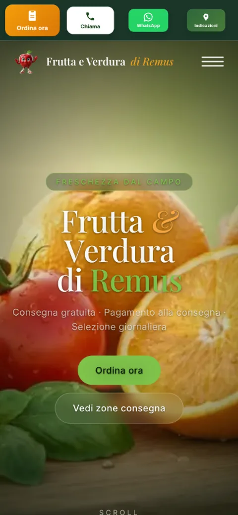 Versione mobile del sito di Remus